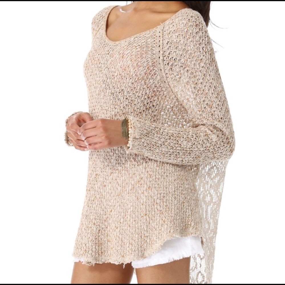 Free people sweater with lace back